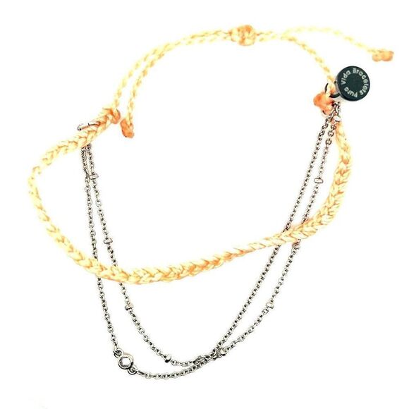 Pura Vida Braid with Silver Chains Bracelet - Picture 2 of 4